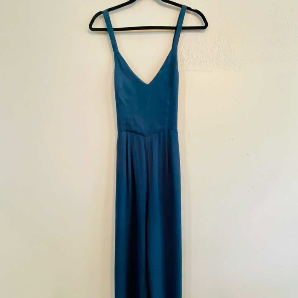 Navy Spaghetti Strap Jumpsuit - Picture 2 of 5